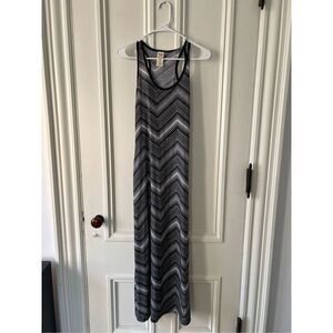 Faded Glory black and white patterned Maxi tank dress S